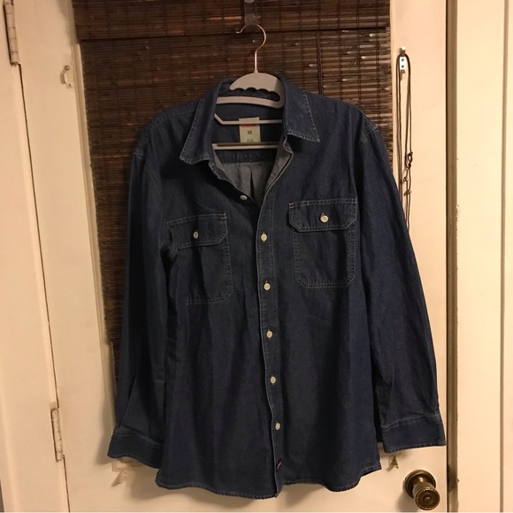 Dickies Denim Jean Shirt Men's Extra Large M Blue Relaxed Fit Western Rodeo - Picture 1 of 5